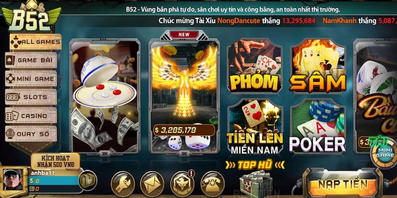 B52 club - Cổng game bài bom tấn nổi tiếng nhất hiện nay 2 Hệ thống kho game khổng lồ tại B52 club