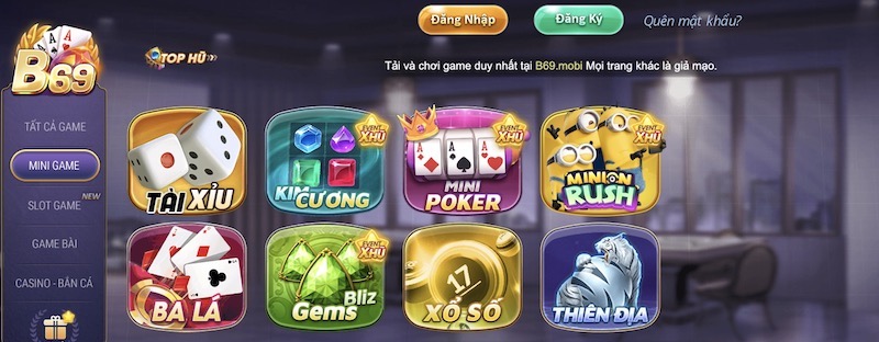 B69 - Cổng Game Đổi Thưởng Đẳng Cấp Cho Tân Thủ 4 Mini Game tại B69