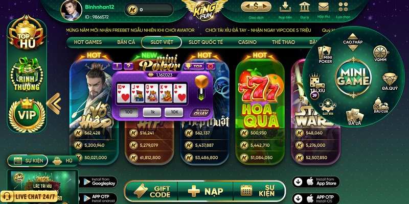 King Fun - Cổng game quốc tế hấp dẫn có tỷ lệ thưởng cao 4 Mini game hay nhất 2023