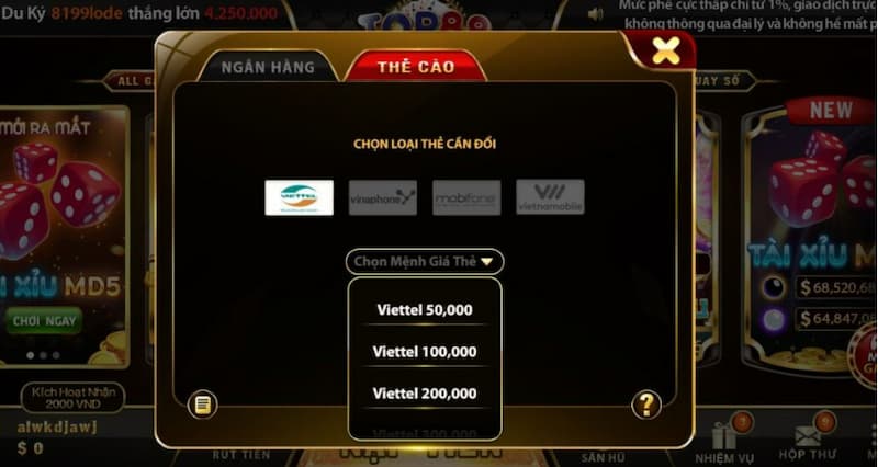 Top88 – Cổng game với nhiều sự hấp dẫn và uy tín nhất hiện nay 6 Hướng dẫn cách rút tiền Top88 bằng thẻ cào điện thoại