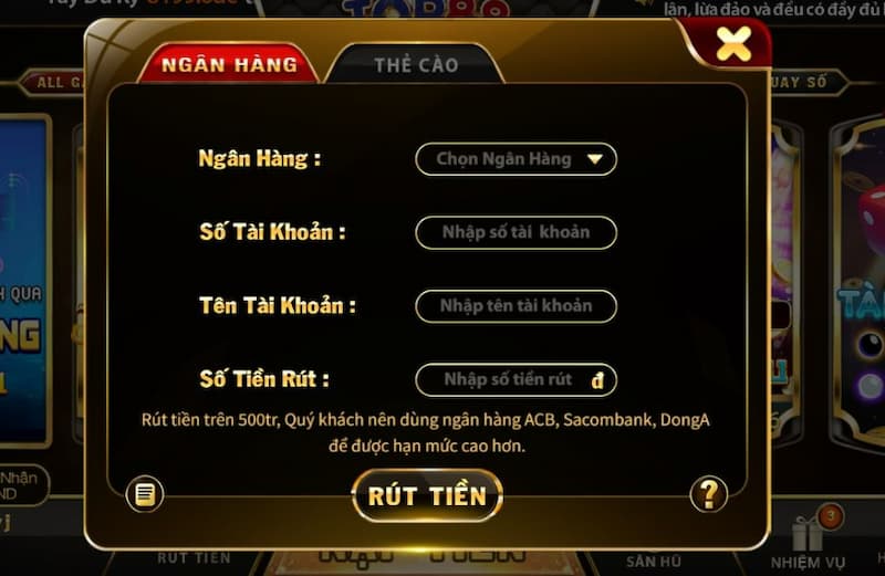 Top88 – Cổng game với nhiều sự hấp dẫn và uy tín nhất hiện nay 7 Hướng dẫn rút tiền Top88 qua thẻ ngân hàng internet banking