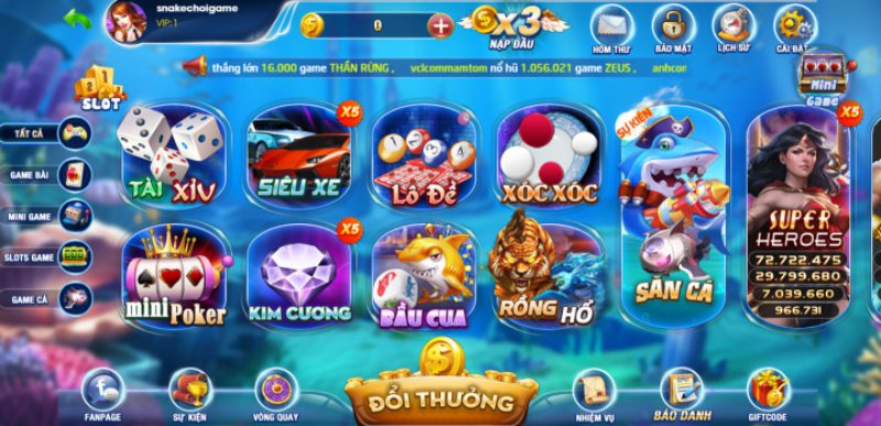 Vua88 club - Không gian bắn cá đổi thưởng trực tuyến uy tín 2 Những trò chơi có tại Vua88 club